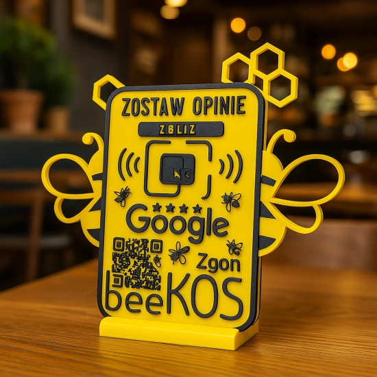 STOJAK OPINII 3D OPINIE GOOGLE Z NFC I QR – SZYBKI I PROSTY SPOSÓB NA ZBIERANIE OPINII! ver. INDYWIDUALNA